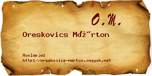 Oreskovics Márton névjegykártya